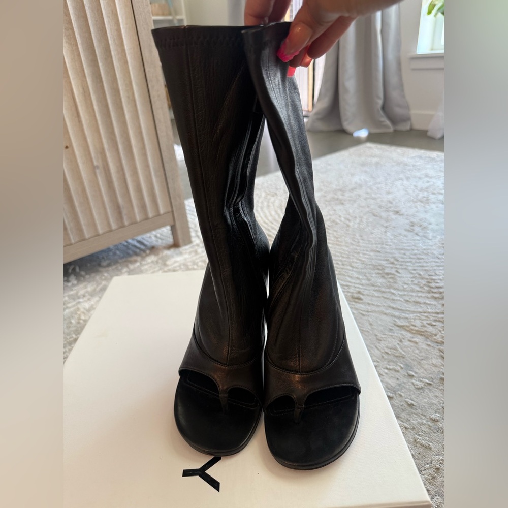 Givenchy Black Over-the-Knee Peep-Toe Boots